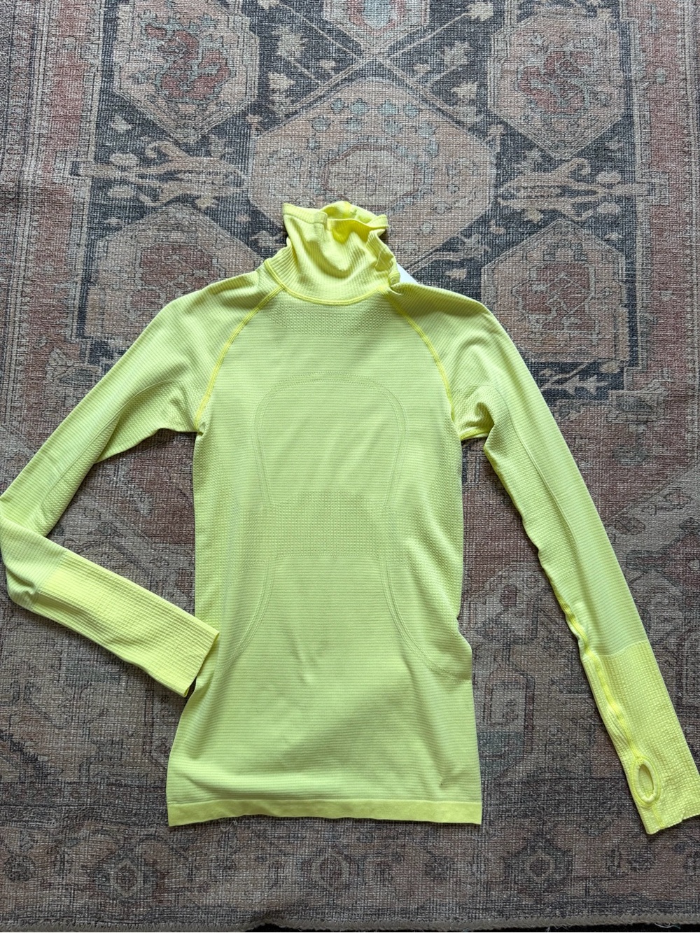 lululemon athletica Neon Yellow Long Sleeve Turtleneck Top